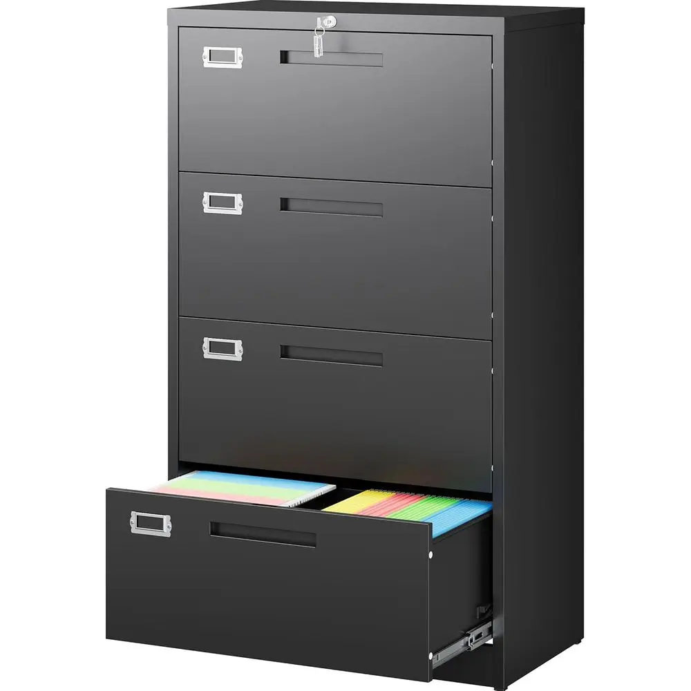 Secure Black Lateral Filing Cabinet with Lock for Letter, A4, and Legal Size Documents
Secure Black Lateral Filing Cabinet with Lock for Letter, A4, and Legal Size Documents