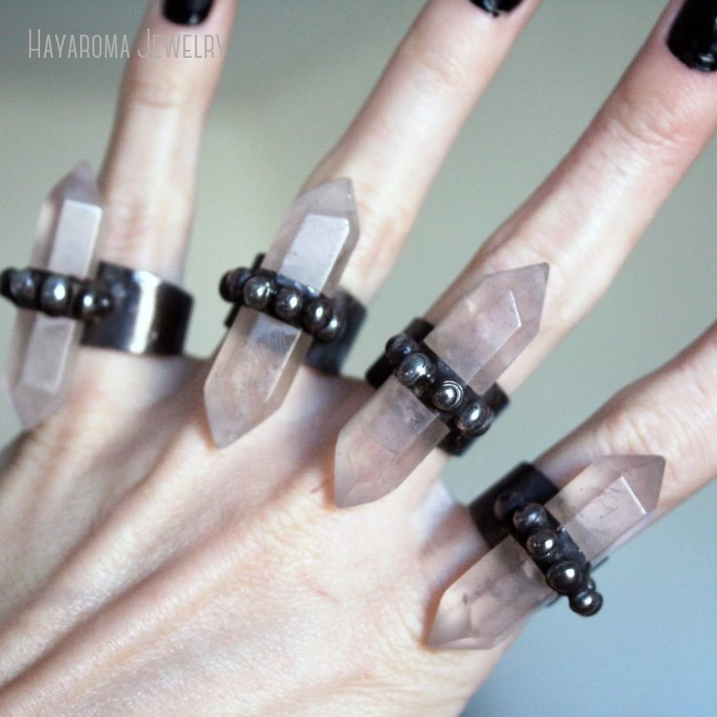 10pcs Rose Quartz Crystal Adjustable Ring Women Wicca Pagan Gothic Grunge Goth Jewelry Witch Emo Accessories
10pcs Rose Quartz Crystal Adjustable Ring Women Wicca Pagan Gothic Grunge Goth Jewelry Witch Emo Accessories