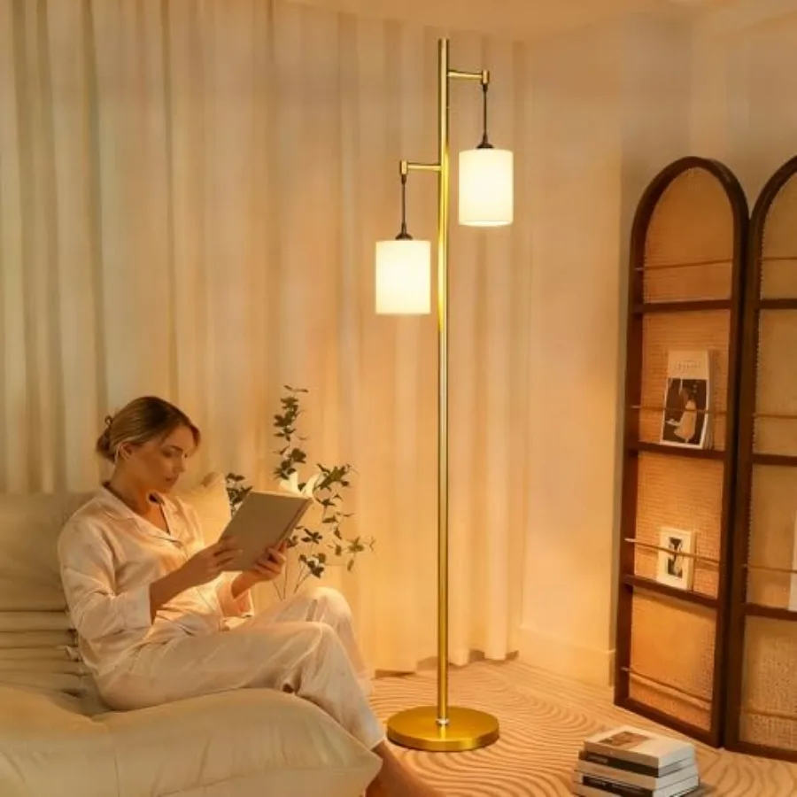 65IN Gold Floor Lamp for Living Room, Industrial 2-Light Tree Floor Lamps with Linen Shade, Modern Standing Tall Lamp with 5Lbs
65IN Gold Floor Lamp for Living Room, Industrial 2-Light Tree Floor Lamps with Linen Shade, Modern Standing Tall Lamp with 5Lbs