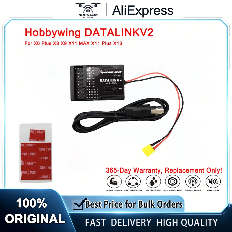 Hobbywing DATALINKV2 For X6 SE X6 Plus X8 X9 Plus X11 Plus X11 Max X13 Motor UpdaterFlying Data Reading Update Module Data Link
Hobbywing DATALINKV2 For X6 SE X6 Plus X8 X9 Plus X11 Plus X11 Max X13 Motor UpdaterFlying Data Reading Update Module Data Link
