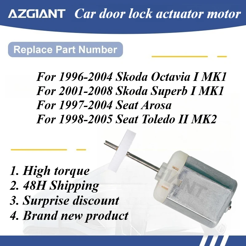 For Skoda Octavia Superb Seat Arosa Toledo 2001-2004 FC-280SC-22120 Car Door Lock Actuator Core Motor Power 12V Repair Engine
For Skoda Octavia Superb Seat Arosa Toledo 2001-2004 FC-280SC-22120 Car Door Lock Actuator Core Motor Power 12V Repair Engine