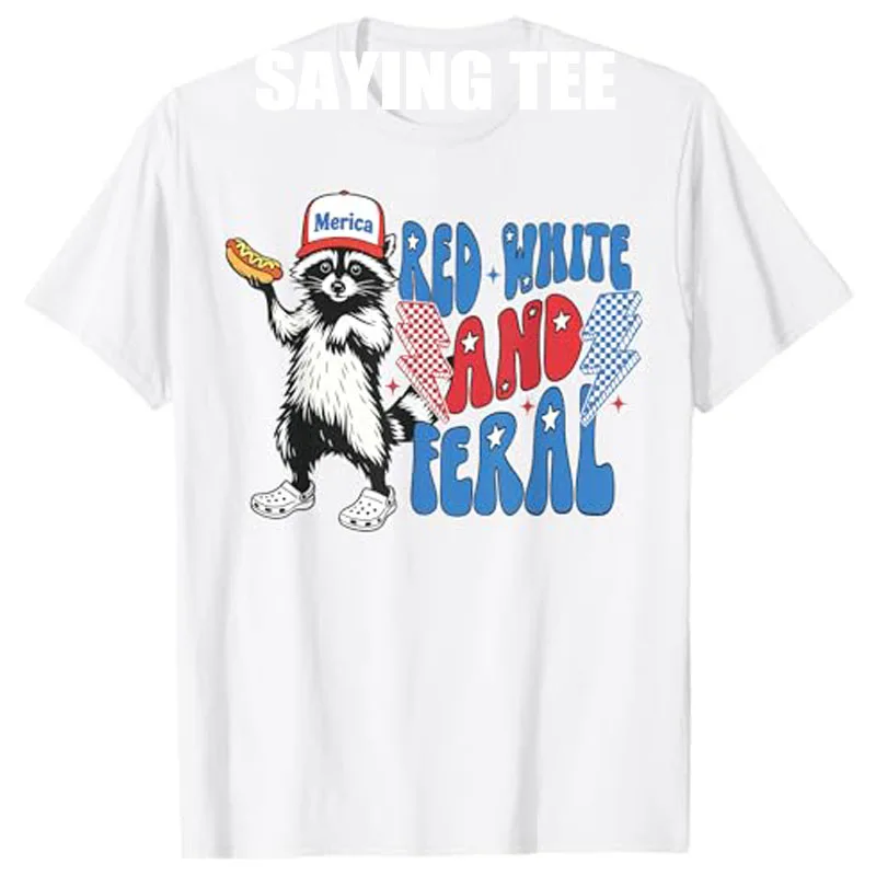 Red White and Feral Funny Raccoon 4th of July Patriotic T-Shirt America's Independence Saying Tee Novelty Gift Short Sleeve Tops
Red White and Feral Funny Raccoon 4th of July Patriotic T-Shirt America's Independence Saying Tee Novelty Gift Short Sleeve Tops