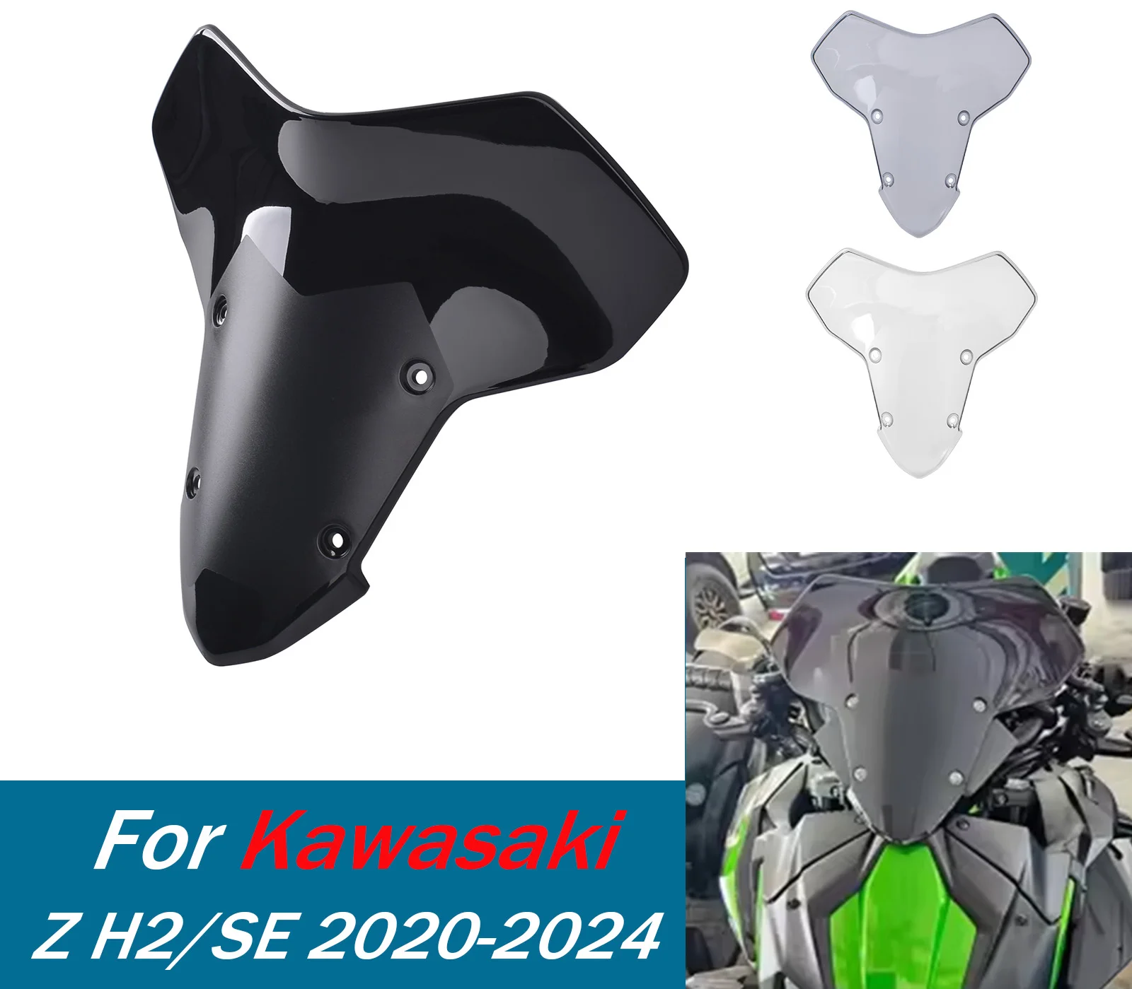 Лобовое стекло мотоцикла для Kawasaki Z H2 ZH2 SE 2020-2024, ветрозащитный экран, ветровой дефлект, аксессуары для мотоциклов
Лобовое стекло мотоцикла для Kawasaki Z H2 ZH2 SE 2020-2024, ветрозащитный экран, ветровой дефлект, аксессуары для мотоциклов