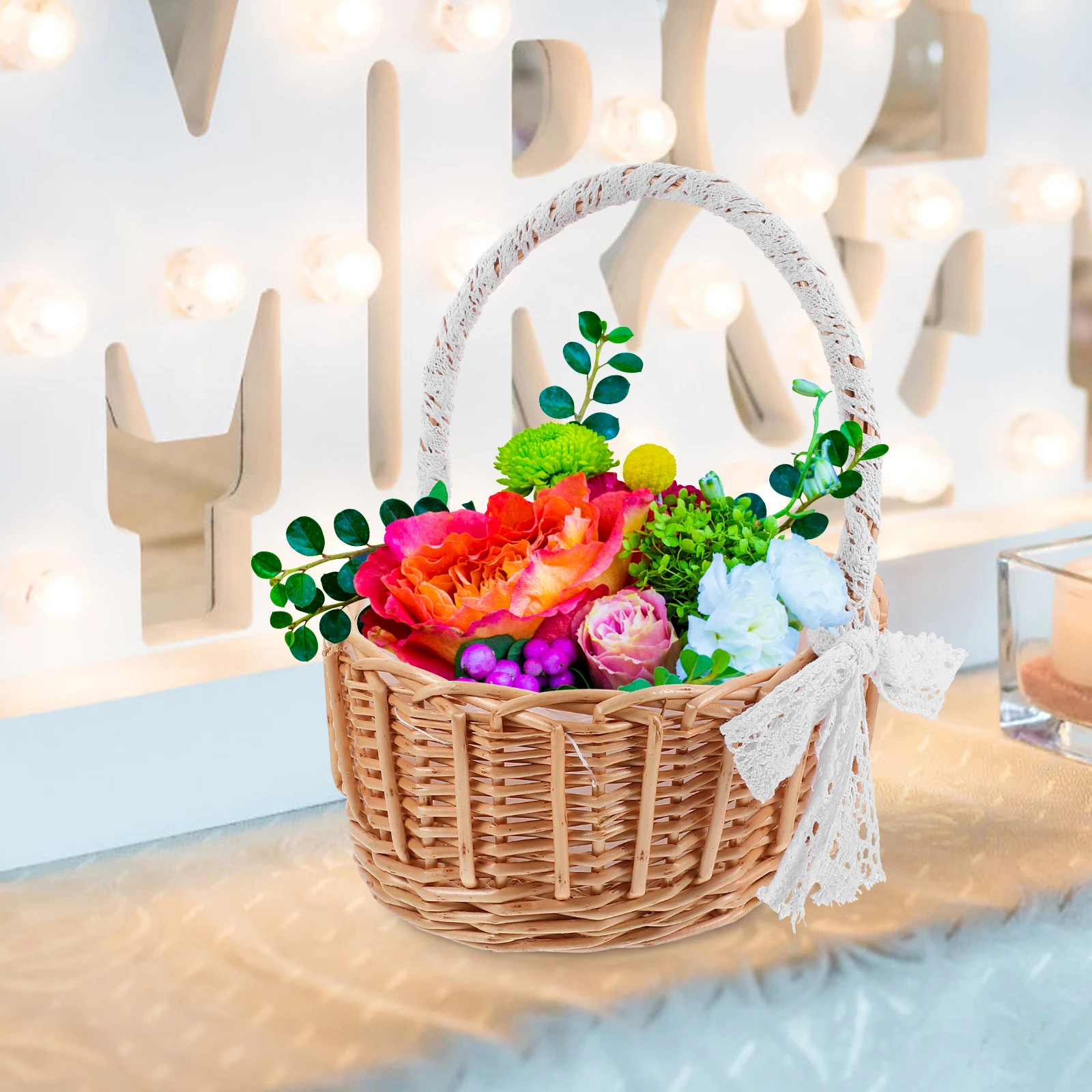 1pc Woven Hand Rustic Storage Wedding Lace Design Basket Portable Home Basket Lace Design Large Capacity Eco Friendly
1pc Woven Hand Rustic Storage Wedding Lace Design Basket Portable Home Basket Lace Design Large Capacity Eco Friendly