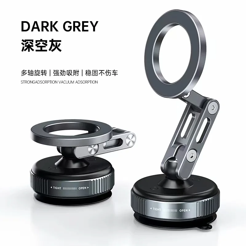 Mave vacuum suction aluminum alloy magnetic mobile phone holder, metal three-axis rotating folding arm vehicle mount
Mave vacuum suction aluminum alloy magnetic mobile phone holder, metal three-axis rotating folding arm vehicle mount