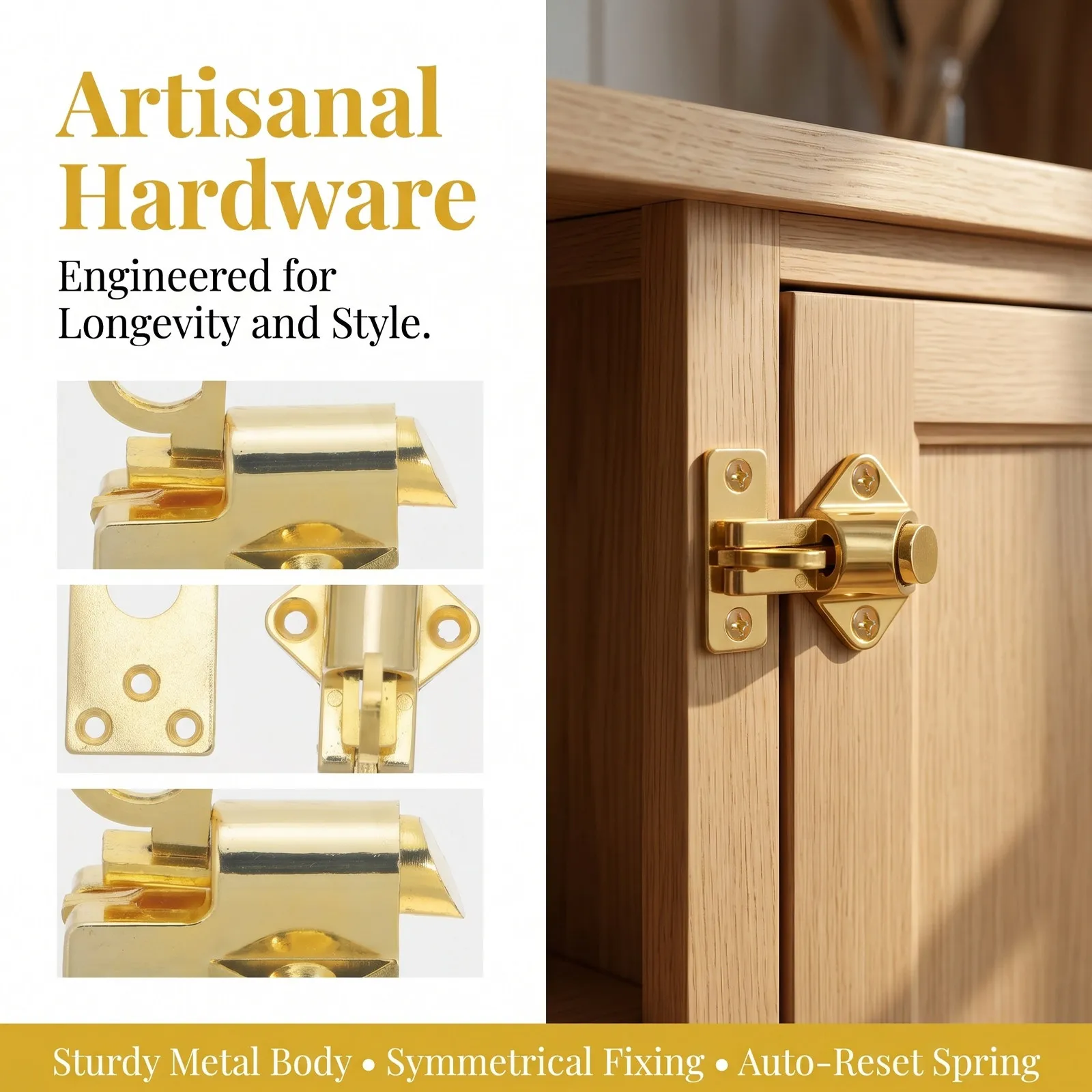 2 Sets Self Closing Latches Spring Door Lock Safety Automatic With Screws Solid And Durable For Door Window Cabinet
2 Sets Self Closing Latches Spring Door Lock Safety Automatic With Screws Solid And Durable For Door Window Cabinet