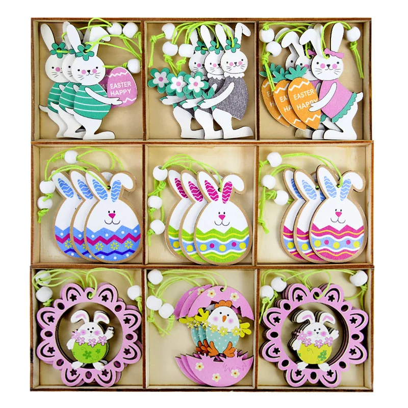 9pcs Easter Wooden Bunny Pendants Easter Ornaments Cute Painting Rabbit Chick Wood Crafts For Spring Easter Hanging Decor Gifts
9pcs Easter Wooden Bunny Pendants Easter Ornaments Cute Painting Rabbit Chick Wood Crafts For Spring Easter Hanging Decor Gifts