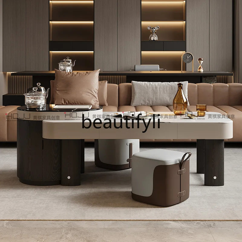 Modern simple Kung Fu tea table tea rock slab living room home office integrated
Modern simple Kung Fu tea table tea rock slab living room home office integrated