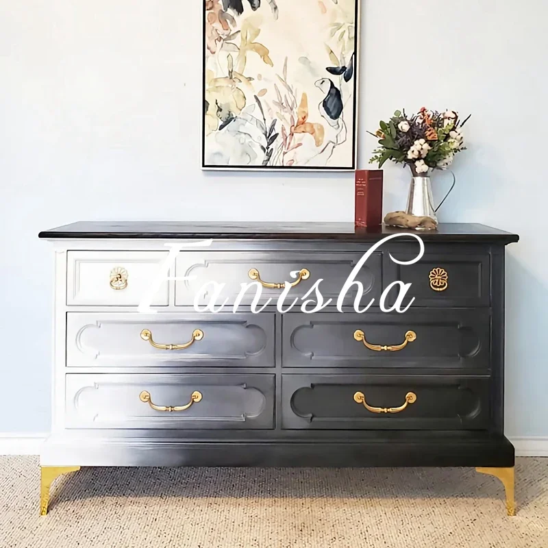French High-End Art Chest of Drawers Solid Wood Creative Bedroom Wall Storage Cabinet American Light Luxury Side Cabinet
French High-End Art Chest of Drawers Solid Wood Creative Bedroom Wall Storage Cabinet American Light Luxury Side Cabinet