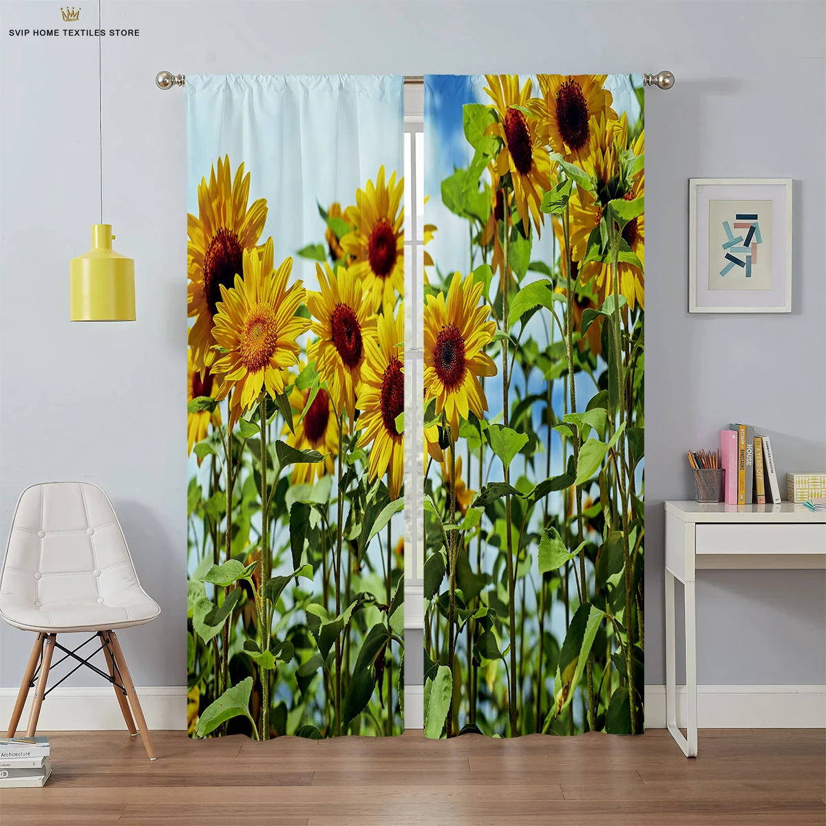 Polyester Fiber Curtain with Pocket, Sunflower Flower, 3D Printed Curtain, Bedroom, Living Room, Kitchen, Outdoor Decorative
Polyester Fiber Curtain with Pocket, Sunflower Flower, 3D Printed Curtain, Bedroom, Living Room, Kitchen, Outdoor Decorative