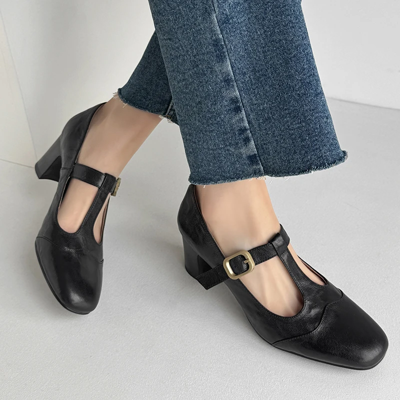 Genuine Leather Simple Shoes Women Pumps 6 cm Mary Jane Shoes On Heel French Style Elegant Buckle Spring Atumn Pumps
Genuine Leather Simple Shoes Women Pumps 6 cm Mary Jane Shoes On Heel French Style Elegant Buckle Spring Atumn Pumps