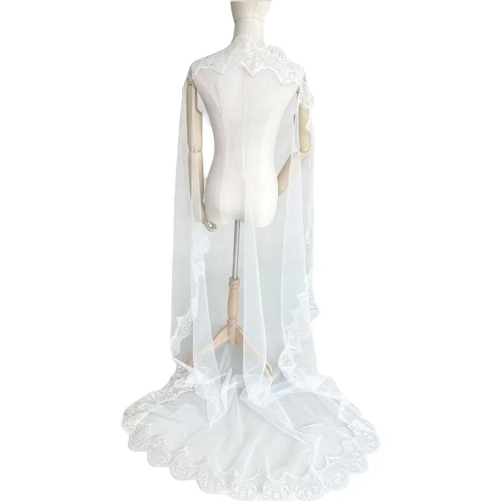 2M Long Wedding Veil Delicate Tulle Lace Edge Bridal Headscarf Vintage Style Breathable Muslin Head Covering Wedding Accessory
2M Long Wedding Veil Delicate Tulle Lace Edge Bridal Headscarf Vintage Style Breathable Muslin Head Covering Wedding Accessory