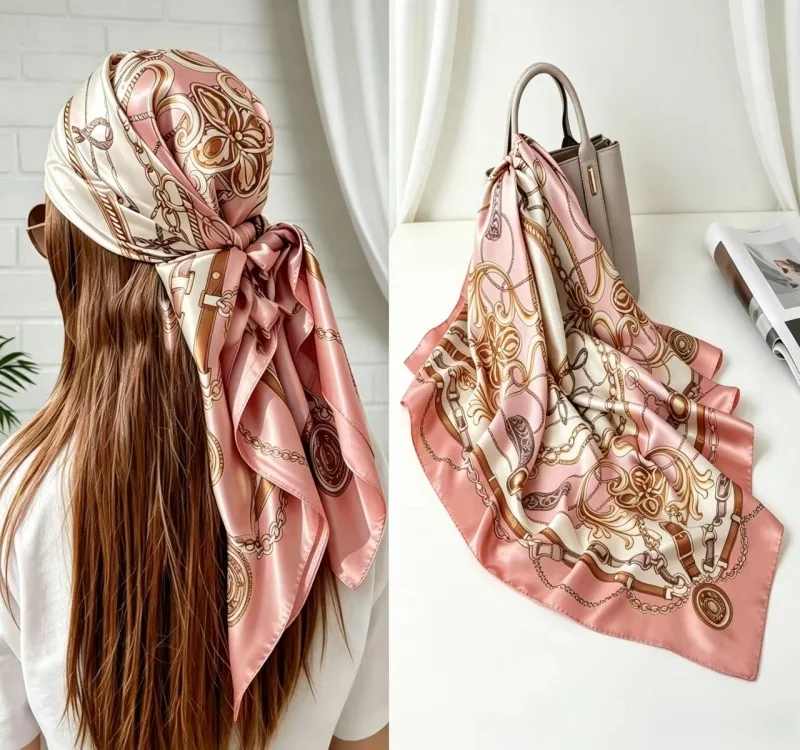 90x90CM Square Scarf New Luxury Design Popular Silk Style The Four Seasons Scarves Women Sunscreen Beach Kerchief Hijab
90x90CM Square Scarf New Luxury Design Popular Silk Style The Four Seasons Scarves Women Sunscreen Beach Kerchief Hijab