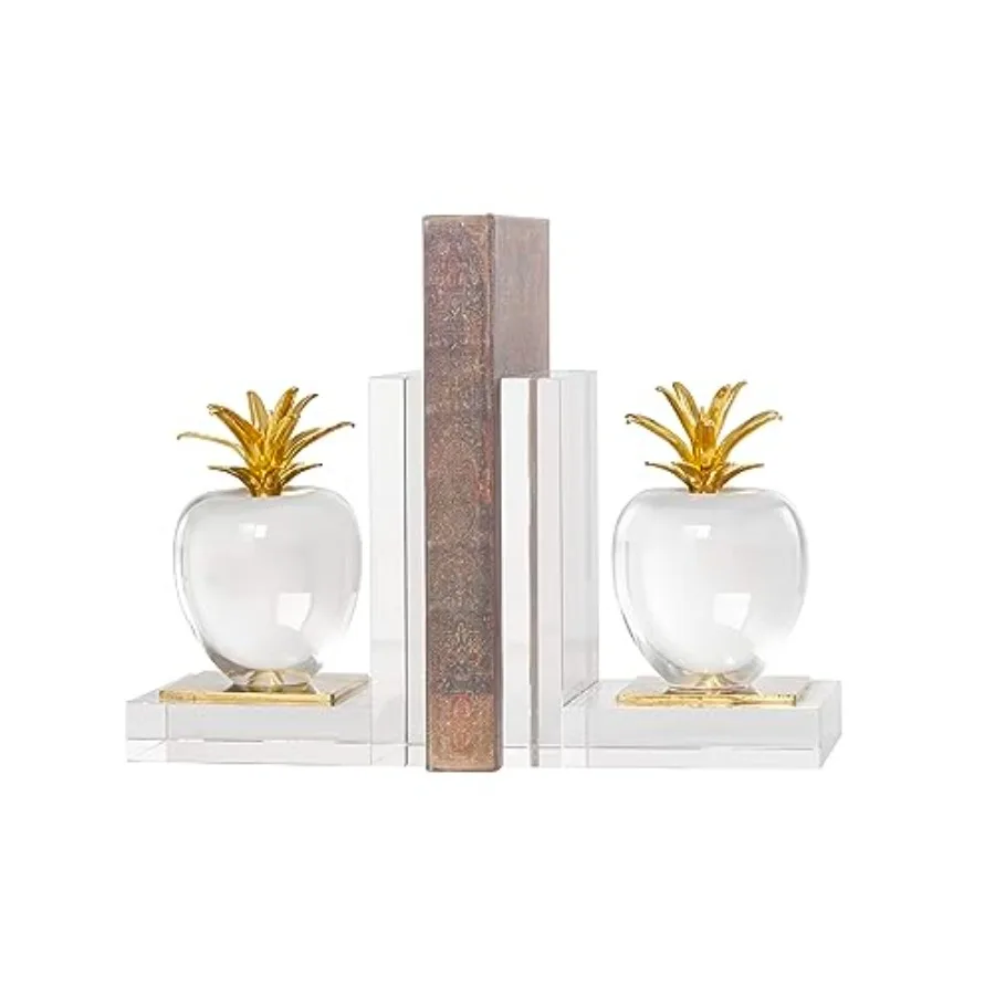 Crystal Fruit Decorative Bookends Apple Non Skid Bookends with Gold Leaves, Set of 2 Office Bookends4 W, 6" H, Clear
Crystal Fruit Decorative Bookends Apple Non Skid Bookends with Gold Leaves, Set of 2 Office Bookends4 W, 6" H, Clear