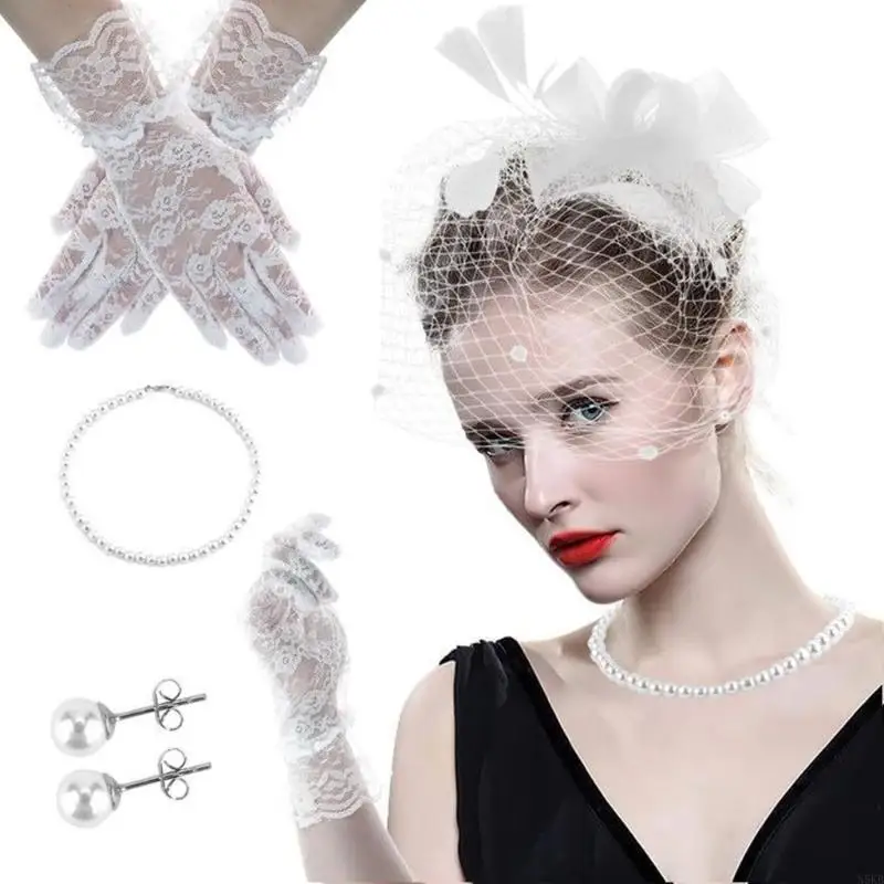 N5KB Vintage Mesh Fevinator Headwear для чайничного переживания с пернатым головным убором кружевные перчатки для маскарадной -х
N5KB Vintage Mesh Fevinator Headwear для чайничного переживания с пернатым головным убором кружевные перчатки для маскарадной -х