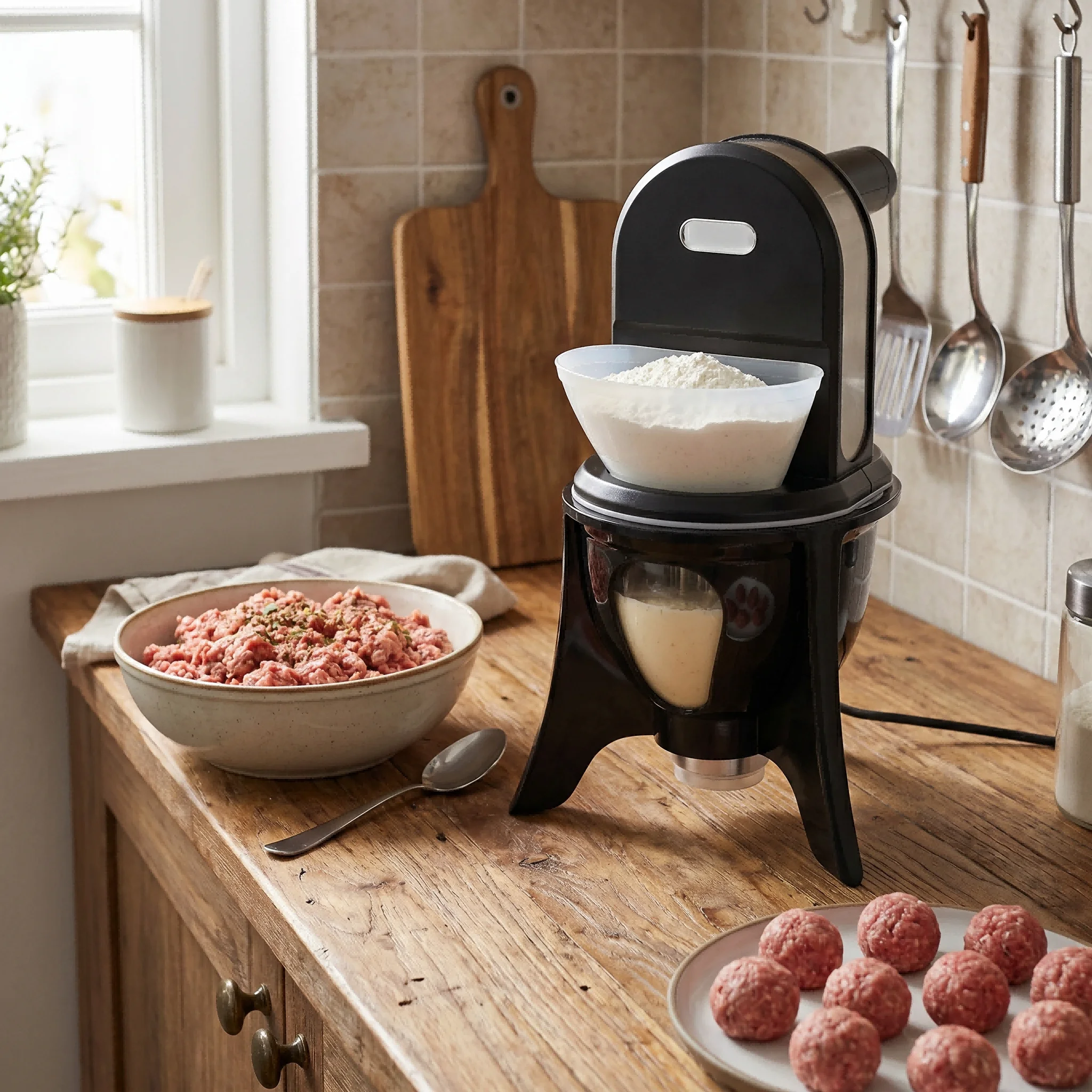 Automatic Meatball Forming Machine US Standard with LCD Screen Clear Hopper And Stable Legs for Kitchen
Automatic Meatball Forming Machine US Standard with LCD Screen Clear Hopper And Stable Legs for Kitchen