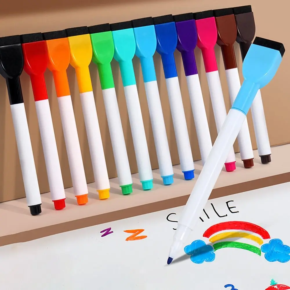 Portable Colorful Whiteboard Marker Magneticless Waterborne Brush Drawing Pen Erasable Multi-purpose Water Color Pens Fridge
Portable Colorful Whiteboard Marker Magneticless Waterborne Brush Drawing Pen Erasable Multi-purpose Water Color Pens Fridge