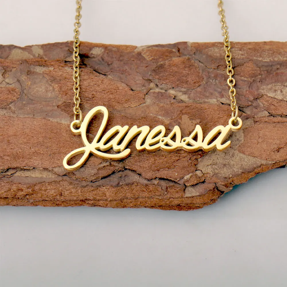 AOLOSHOW Janessa Gold Color Stainless Steel Name Necklace Personalized for Women's Jewelry Pendant Collar Letter Choker
AOLOSHOW Janessa Gold Color Stainless Steel Name Necklace Personalized for Women's Jewelry Pendant Collar Letter Choker
