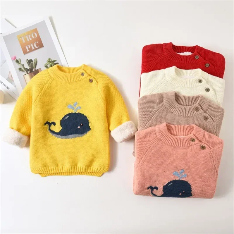 Baby Boys Girls Kid Winter Clothing Infant Cartoon Whale Design Pullovers Toddler O-neck Velvet Sweater Warm Children's Sweaters
Baby Boys Girls Kid Winter Clothing Infant Cartoon Whale Design Pullovers Toddler O-neck Velvet Sweater Warm Children's Sweaters