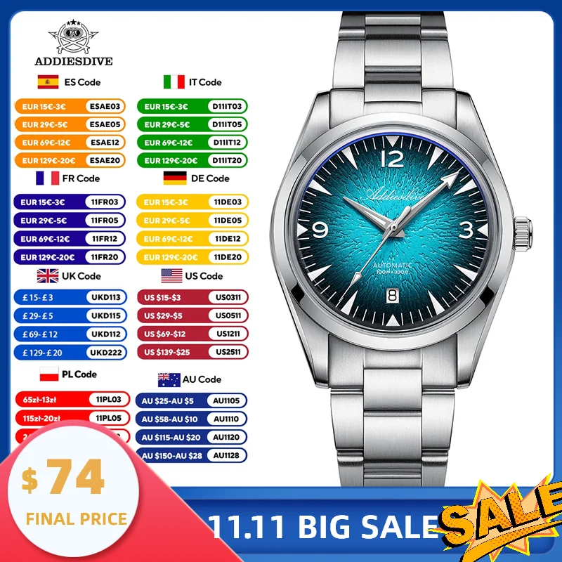 ADDIESDIVE мужские автоматические механические часы роскошные дайверские часы из нержавеющей стали 316L японский механизм BGW9 светящиеся 100 м водонепроницаемые
ADDIESDIVE мужские автоматические механические часы роскошные дайверские часы из нержавеющей стали 316L японский механизм BGW9 светящиеся 100 м водонепроницаемые