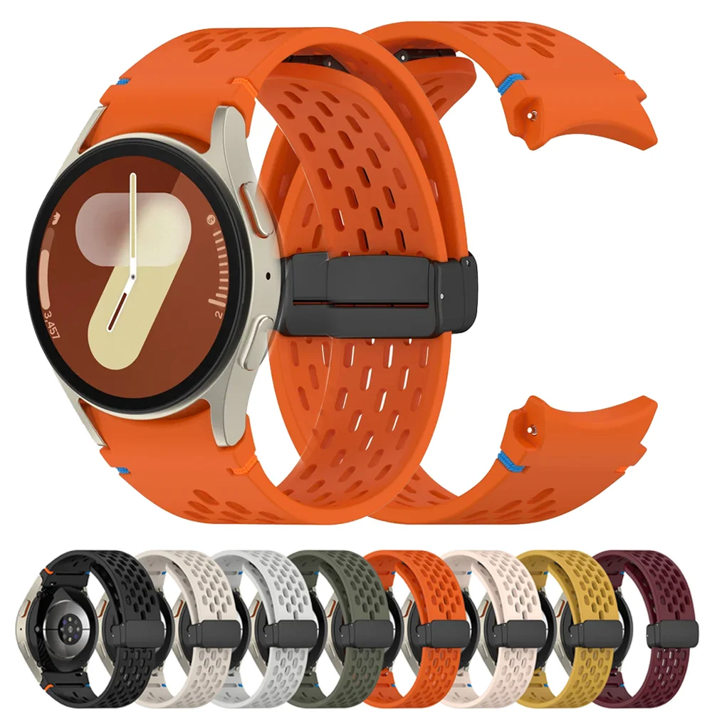 Silicone Bands for Samsung Galaxy watch 5 Pro/FE/6/4 classic 44-40mm Magnetic Buckle sport bracelet correa Galaxy watch 7 Strap
Silicone Bands for Samsung Galaxy watch 5 Pro/FE/6/4 classic 44-40mm Magnetic Buckle sport bracelet correa Galaxy watch 7 Strap
