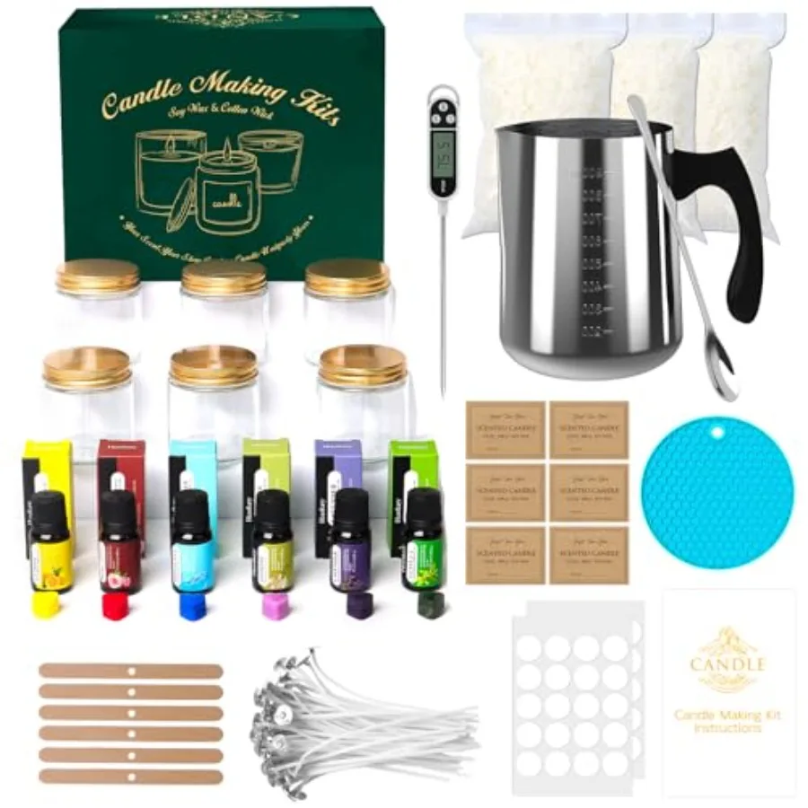 Candle Making Kit for Adults, Soy Candle Making Kit for Beginner - DIY Starter Candle Making Supplies with 900ml Candle Make Po
Candle Making Kit for Adults, Soy Candle Making Kit for Beginner - DIY Starter Candle Making Supplies with 900ml Candle Make Po