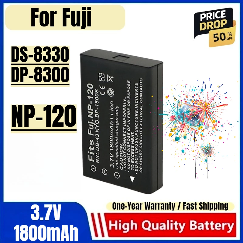 NP-120 Battery 3.7V 1800mAh Rechargeable Batteries and Charger for Fuji DS-8330 DP-8300 Camera Battery Charger Battery
NP-120 Battery 3.7V 1800mAh Rechargeable Batteries and Charger for Fuji DS-8330 DP-8300 Camera Battery Charger Battery