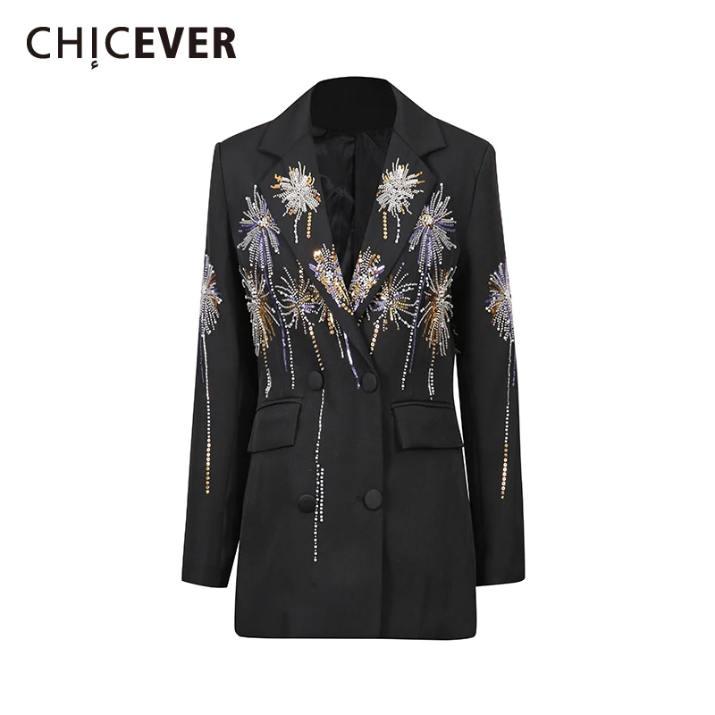 CHICEVER однотонная куртка с бисером, женская куртка с лацканами и длинными рукавами для похудения, легкие роскошные женские куртки, осенняя мода, новый стиль
CHICEVER однотонная куртка с бисером, женская куртка с лацканами и длинными рукавами для похудения, легкие роскошные женские куртки, осенняя мода, новый стиль