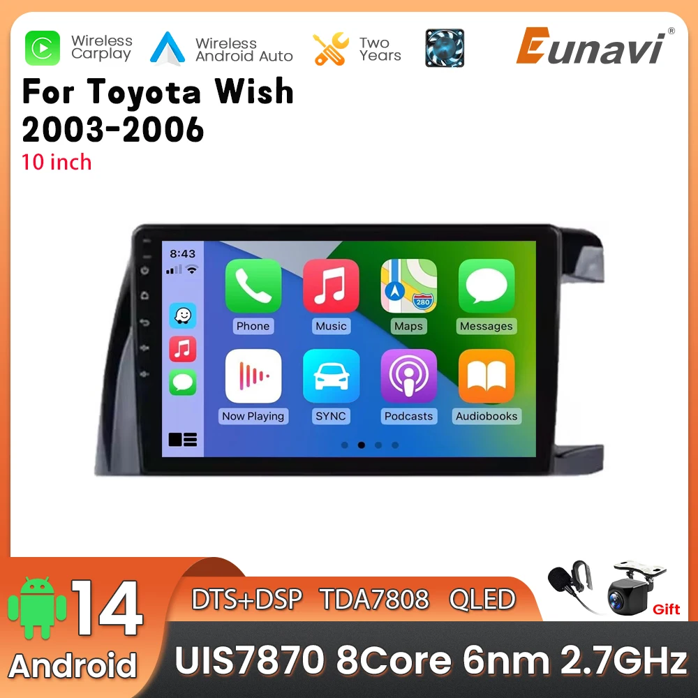 Автомобильный мультимедийный плеер Android 14 2 Din для Toyota Wish 2003-2006, головное устройство, стерео GPS-навигация BT WIFI
Автомобильный мультимедийный плеер Android 14 2 Din для Toyota Wish 2003-2006, головное устройство, стерео GPS-навигация BT WIFI
