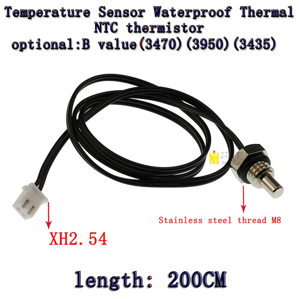 1pcs/LOT NTC Thermistor 200CM B3950 3435 1% 10K 50K 100K Temperature Sensor M8 Thread Probe Cable Waterproof
1pcs/LOT NTC Thermistor 200CM B3950 3435 1% 10K 50K 100K Temperature Sensor M8 Thread Probe Cable Waterproof