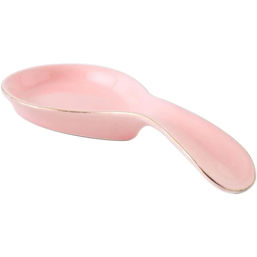 Ceramic Spoon Rest for Stove Top Golden Rim Spoon Holder Utel Rest Cute Spoon Rests for Coffee Bar Pink
Ceramic Spoon Rest for Stove Top Golden Rim Spoon Holder Utel Rest Cute Spoon Rests for Coffee Bar Pink