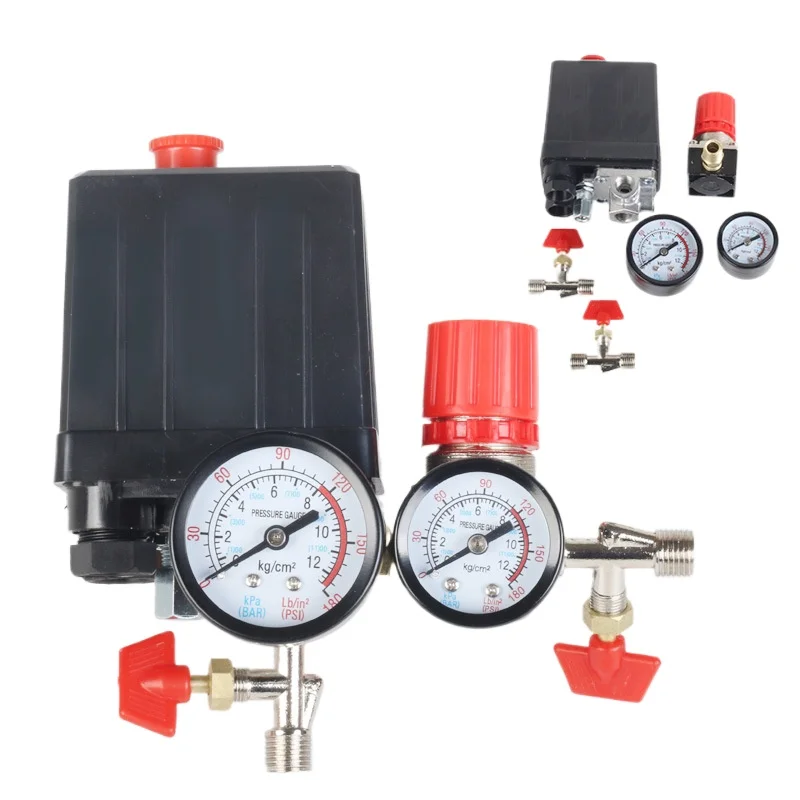 Высокое качество для 2-G1/4 небольшого воздушного компрессора, регулятор давления, регулирующий клапан с манометром, клапан регулирования воздуха 90-120PSI
Высокое качество для 2-G1/4 небольшого воздушного компрессора, регулятор давления, регулирующий клапан с манометром, клапан регулирования воздуха 90-120PSI