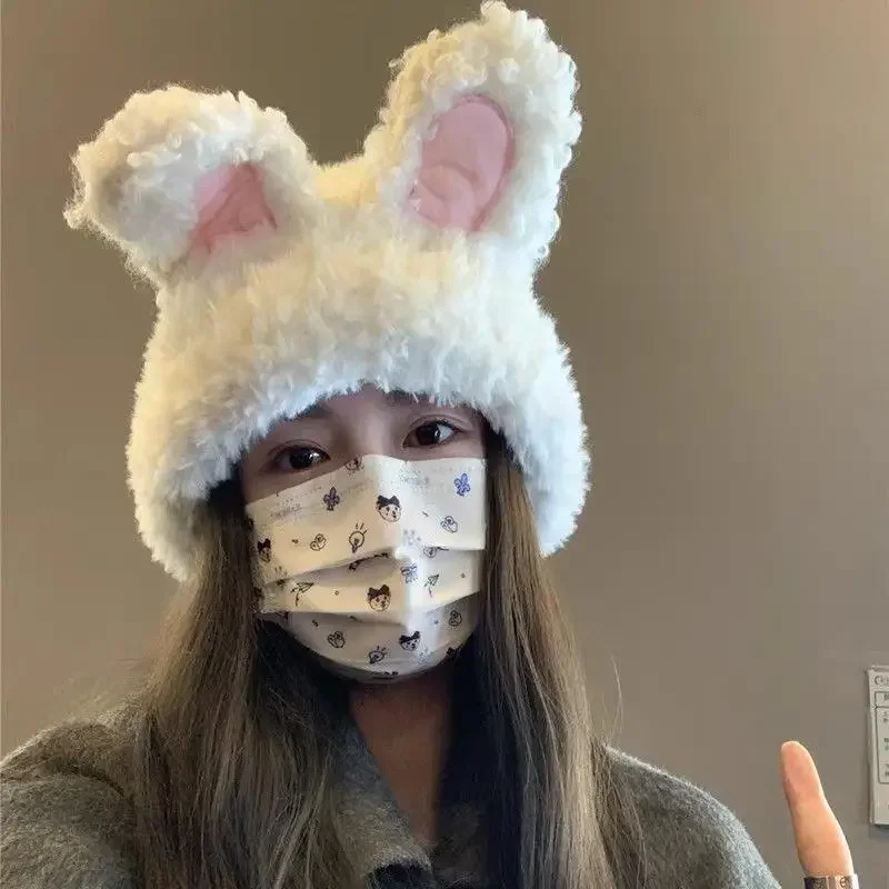 Ladies Cute Plush Rabbit Ears Hat Autumn and Winter Warm Knit Hat Ear Protection Winter Headgear Comfortable Cotton Hat
Ladies Cute Plush Rabbit Ears Hat Autumn and Winter Warm Knit Hat Ear Protection Winter Headgear Comfortable Cotton Hat