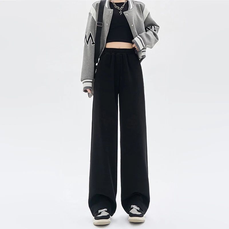 Women's gray sweatpants for autumn and winter2023New high-waisted, drapey, loose straight-leg casual sweatpants for outdoor wear
Women's gray sweatpants for autumn and winter2023New high-waisted, drapey, loose straight-leg casual sweatpants for outdoor wear