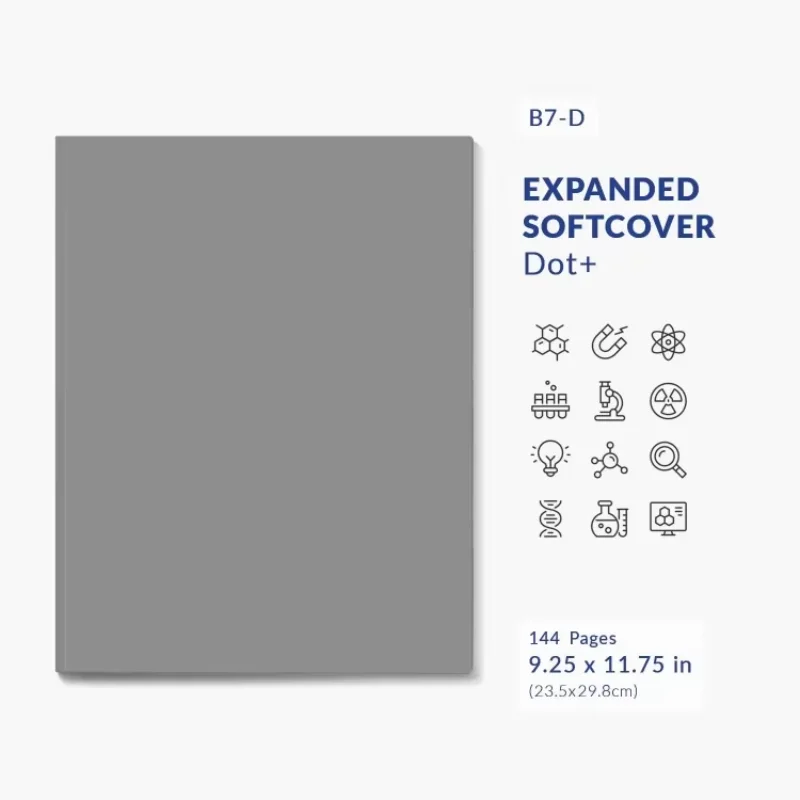 9.25 x 11.75 in (23.5 x 30 cm), 144 Pages, Permanent Bound,B7 Expanded Softcover Lab Notebook
9.25 x 11.75 in (23.5 x 30 cm), 144 Pages, Permanent Bound,B7 Expanded Softcover Lab Notebook