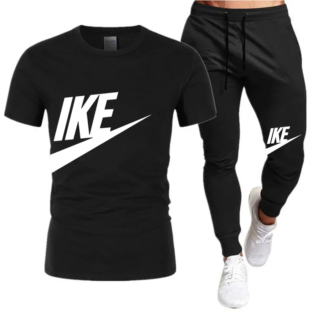 Fashionable summer men's breathable cotton short-sleeved T-shirt + jogging pants 2-piece outdoor men's casual sportwear set
Fashionable summer men's breathable cotton short-sleeved T-shirt + jogging pants 2-piece outdoor men's casual sportwear set