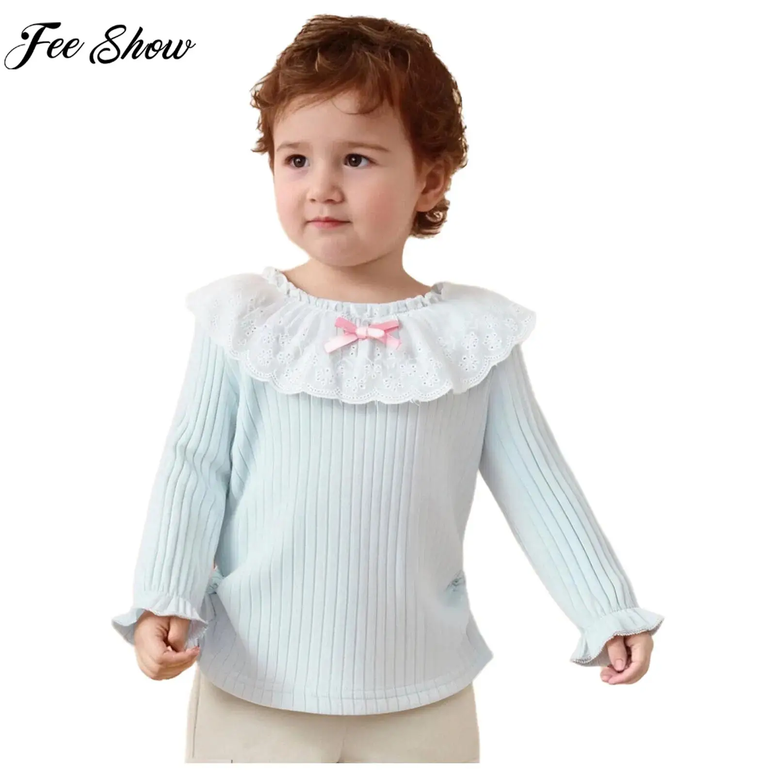 Infant Girls Long Sleeve Lace Ruffle Collar Sweet Cute T-Shirt Solid Ribbed Tee Top Spring Autumn Casual Daily Wear Loungewear
Infant Girls Long Sleeve Lace Ruffle Collar Sweet Cute T-Shirt Solid Ribbed Tee Top Spring Autumn Casual Daily Wear Loungewear