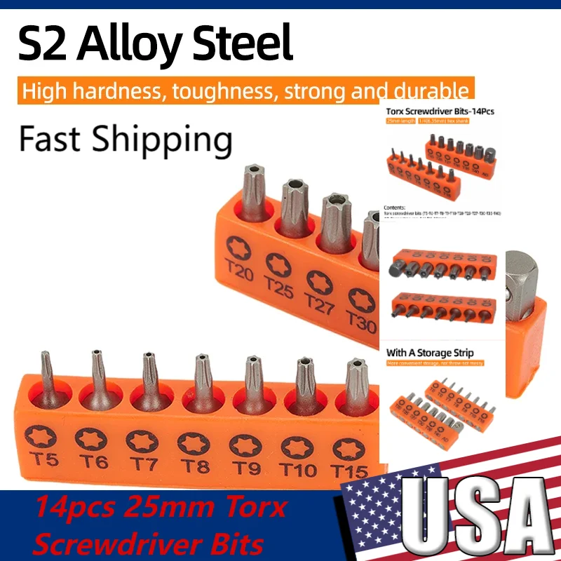 14pcs Torq Hex Star Spanner Tri Wing Screwdriver Torx Bit Set Tamper Proof Security with 25mm Adapter Extension Set Star Key Tool Kit
14pcs Torq Hex Star Spanner Tri Wing Screwdriver Torx Bit Set Tamper Proof Security with 25mm Adapter Extension Set Star Key Tool Kit