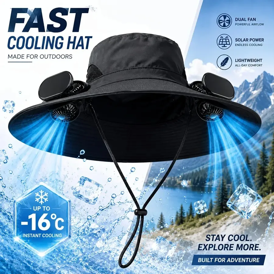 Fan Hat for Men And Women, Solar Wide Brim Sun Hat with Dual Cooling Fans, Adjustable Airflow Outdoor Hat for Summer Travel, Ga
Fan Hat for Men And Women, Solar Wide Brim Sun Hat with Dual Cooling Fans, Adjustable Airflow Outdoor Hat for Summer Travel, Ga