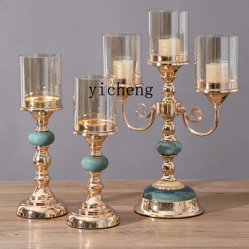 LSL Light Luxury Ceramic Metal Glass Candle Holder American Romantic Dinner Table Decoration Ornament 
LSL Light Luxury Ceramic Metal Glass Candle Holder American Romantic Dinner Table Decoration Ornament