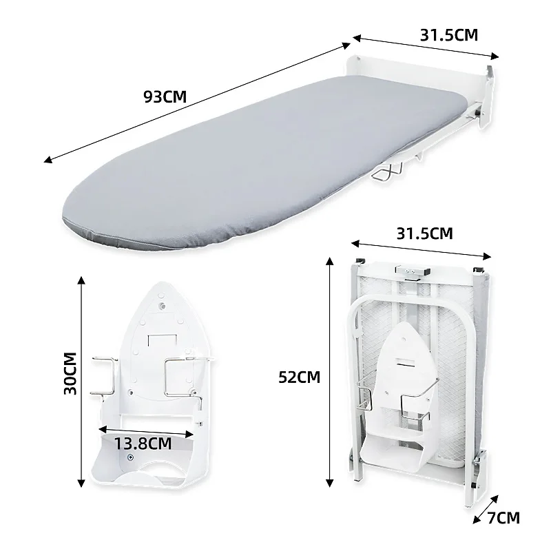 Customized with storage rack, ironing board, folding wall-mounted iron, household portable board, stable cloth
Customized with storage rack, ironing board, folding wall-mounted iron, household portable board, stable cloth