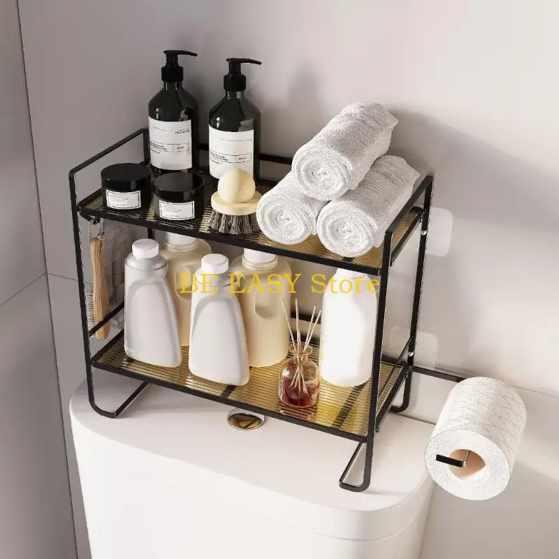 E28F Compact Bathroom Storage Solution 2 Tiers Iron Rack with Open Shelves & Hook Multifunction Bathroom Wall Shelf Not Drilling
E28F Compact Bathroom Storage Solution 2 Tiers Iron Rack with Open Shelves & Hook Multifunction Bathroom Wall Shelf Not Drilling