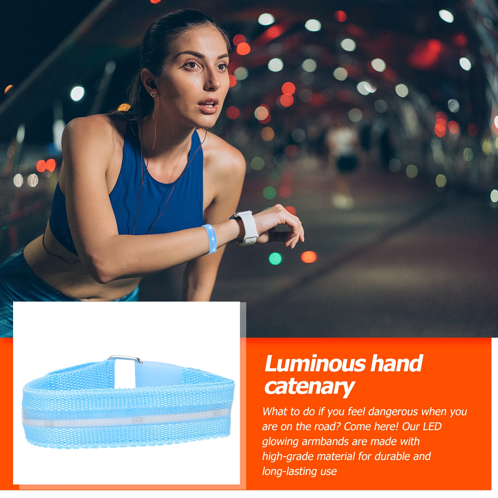Luminous Armb Night Glowing Nylon Webbing LED Bracelet Replaceable Safety Running Reflective Straps Outdoor Camping
Luminous Armb Night Glowing Nylon Webbing LED Bracelet Replaceable Safety Running Reflective Straps Outdoor Camping