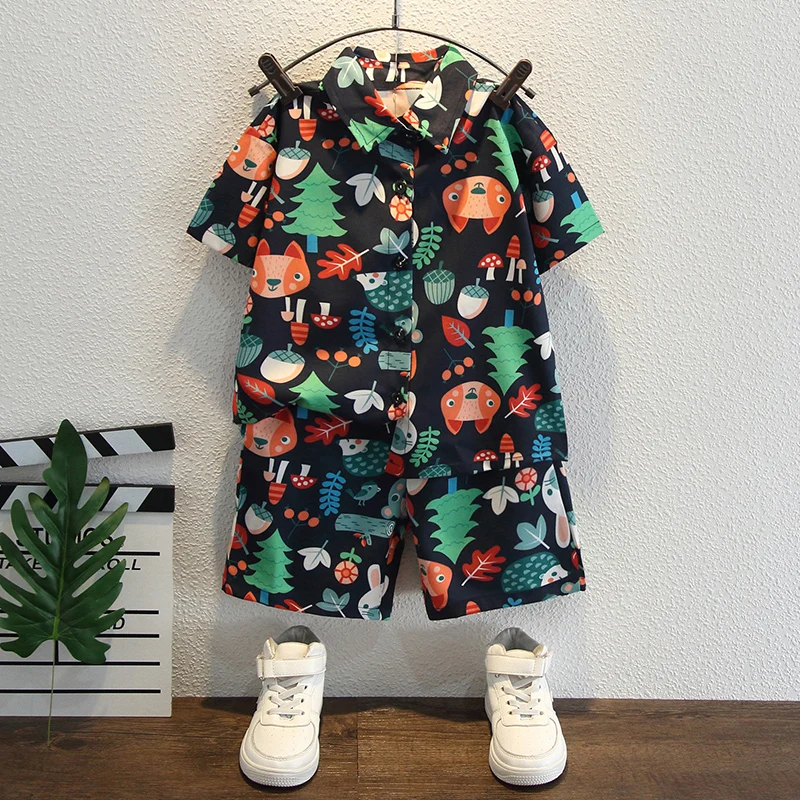 Summer Baby Boys Clothes Sets 2-10 Years Cotton Boy Fashionable Printed Shirt + Shorts 2pcs Boy Suit Children Holiday Clothes
Summer Baby Boys Clothes Sets 2-10 Years Cotton Boy Fashionable Printed Shirt + Shorts 2pcs Boy Suit Children Holiday Clothes