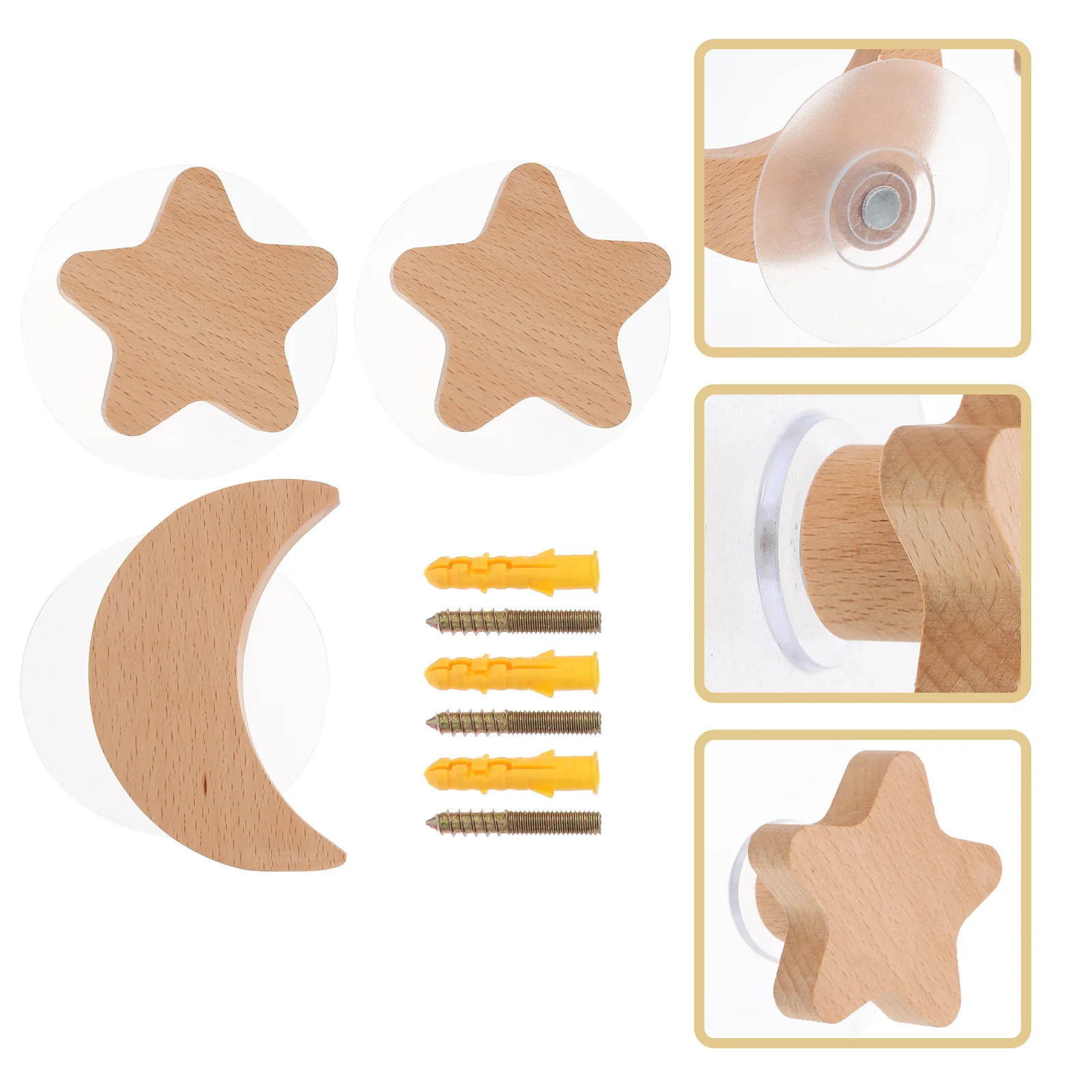 3 Pcs Star Moon Hook Wall-mounted Hanger Heavy Duty Hooks Hanging Holder Towel Racks Vintage Decor Wood
3 Pcs Star Moon Hook Wall-mounted Hanger Heavy Duty Hooks Hanging Holder Towel Racks Vintage Decor Wood