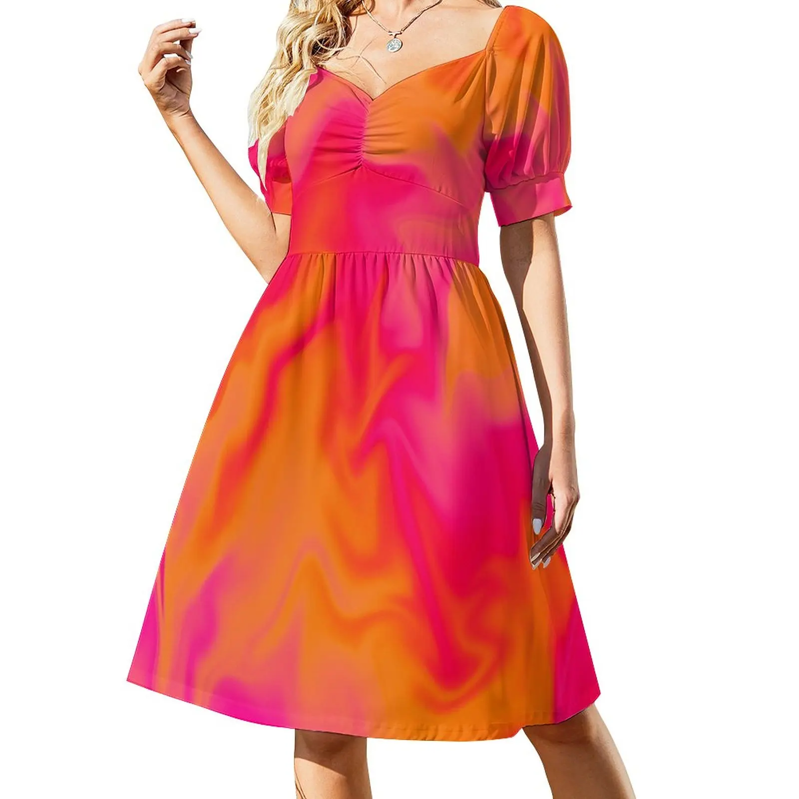 Pink, Orange, and Red Marble Fusion Design Sleeveless Dress women evening dress evening dress women
Pink, Orange, and Red Marble Fusion Design Sleeveless Dress women evening dress evening dress women