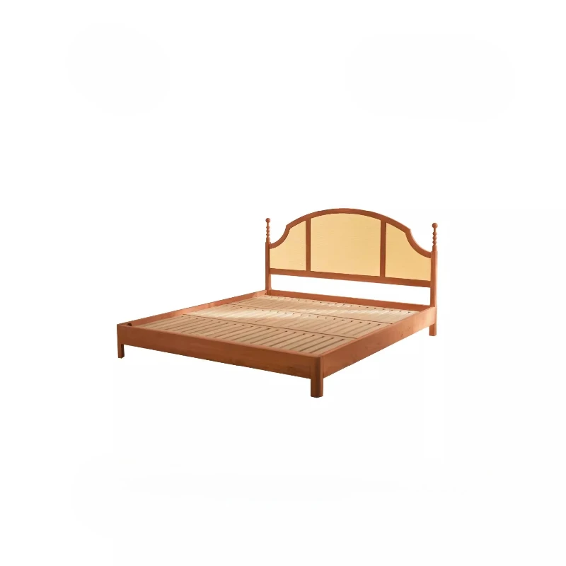 Saigon bed Nanyang French medieval rattan double master bedroom bed Original cherry wood solid wood bed
Saigon bed Nanyang French medieval rattan double master bedroom bed Original cherry wood solid wood bed