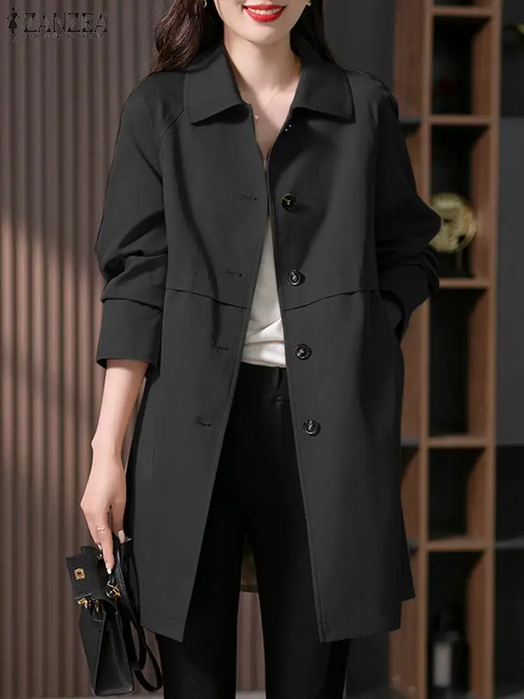 ZANZEA Casual Lapel Neck Long Sleeve Solid Long Coats Women Autumn Windbreaker Fashion Khaki Jackets Female Loose Work Outwear
ZANZEA Casual Lapel Neck Long Sleeve Solid Long Coats Women Autumn Windbreaker Fashion Khaki Jackets Female Loose Work Outwear