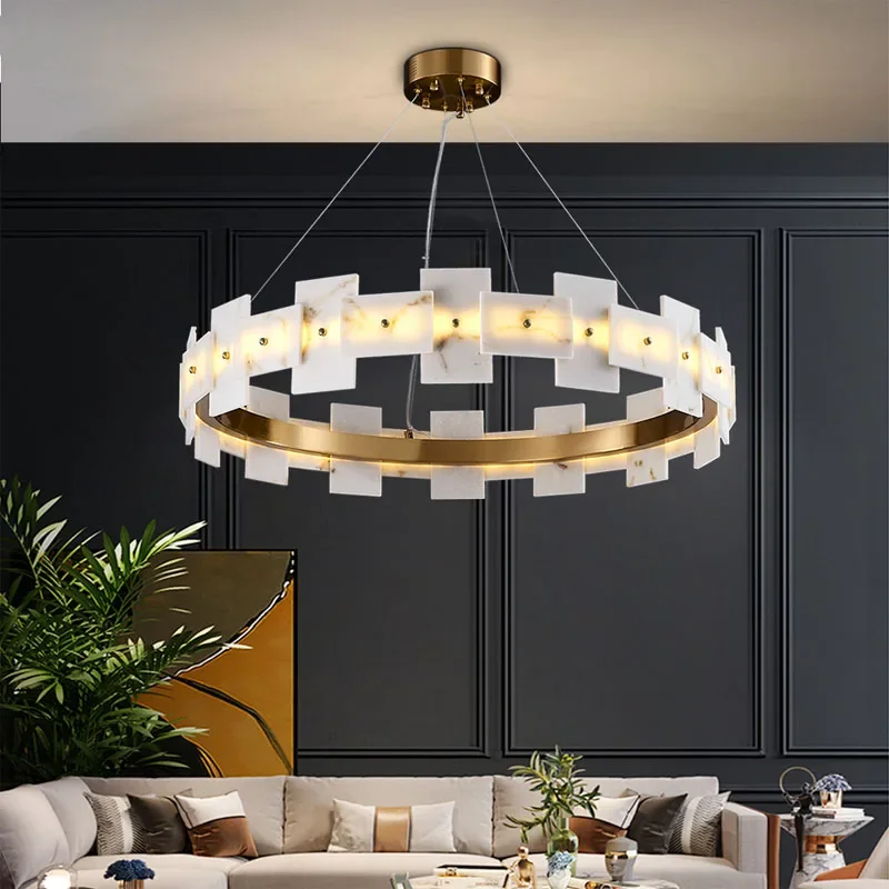 New modern led chandelier for living room luxury home decor Imitation marble lamps brushed gold bedroom hanging light fixture
New modern led chandelier for living room luxury home decor Imitation marble lamps brushed gold bedroom hanging light fixture