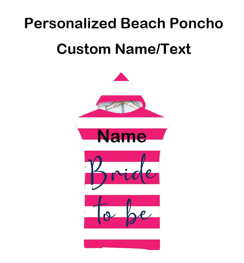 Personalized Custom Name/Text Bride Groom to be Striped Hooded Towel Poncho Spa Swim Beach Changing Robe,Gift,Drop Shipping
Personalized Custom Name/Text Bride Groom to be Striped Hooded Towel Poncho Spa Swim Beach Changing Robe,Gift,Drop Shipping